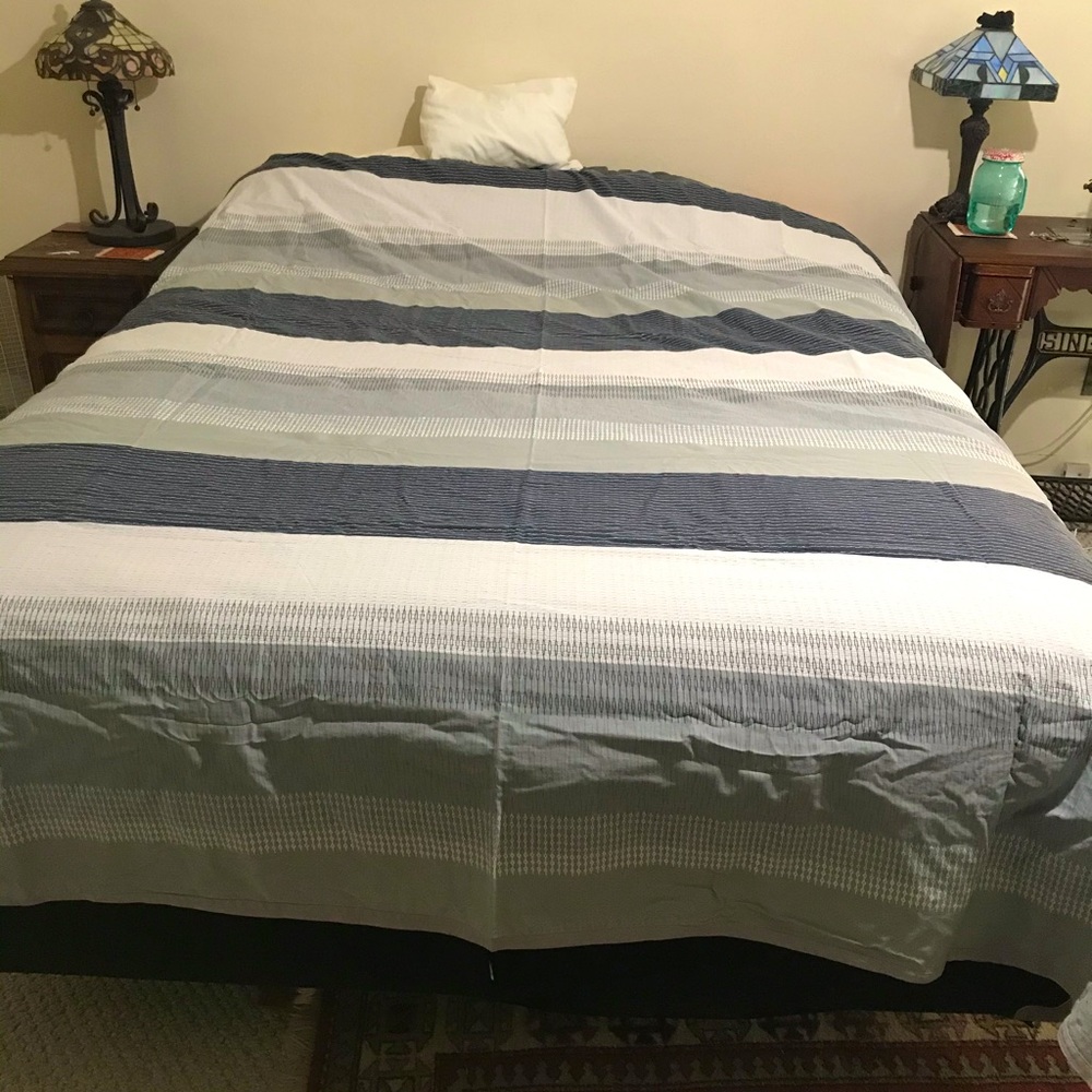 Oreise Full/Queen Striped Cotton Duvet Cover